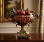 خرید میوه خوری کریستال دوپسته تراش‌دار پایه‌دار (سایز کوچک)